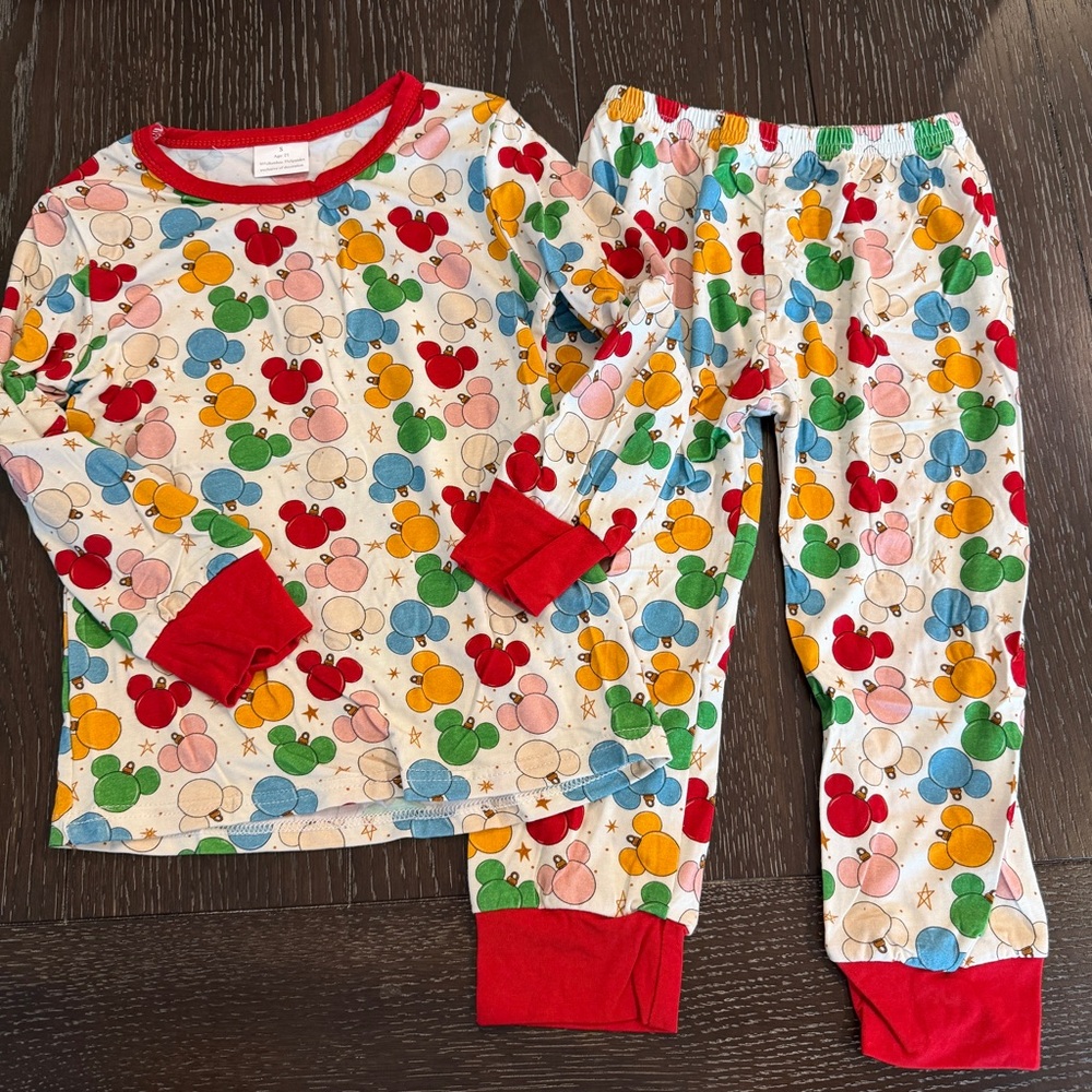 Mickey Mouse Christmas‎ Ornament Bamboo Pajamas 2T
